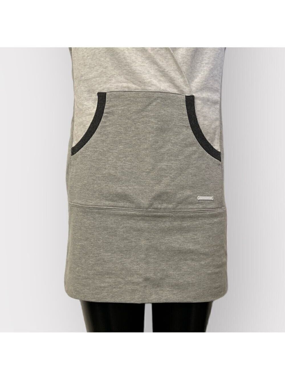 Blanc Noir Hooded Mini Dress sz XS S Colorblock Sporty Athletic Pockets Neutral - Picture 3 of 10